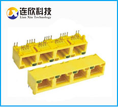 RJ45連接器RJ45網(wǎng)絡(luò)接口1*4并排全塑插板式
